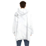 White Marble Print Hoodie Blanket
