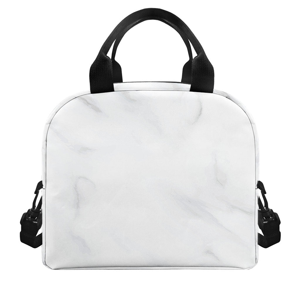White Marble Print Insulated Lunch Bag