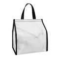 White Marble Print Insulated Lunch Tote