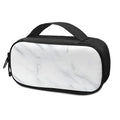 White Marble Print Portable Cooler Travel Case