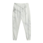 White Marble Print Jogger Pants