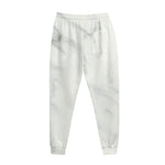 White Marble Print Jogger Pants