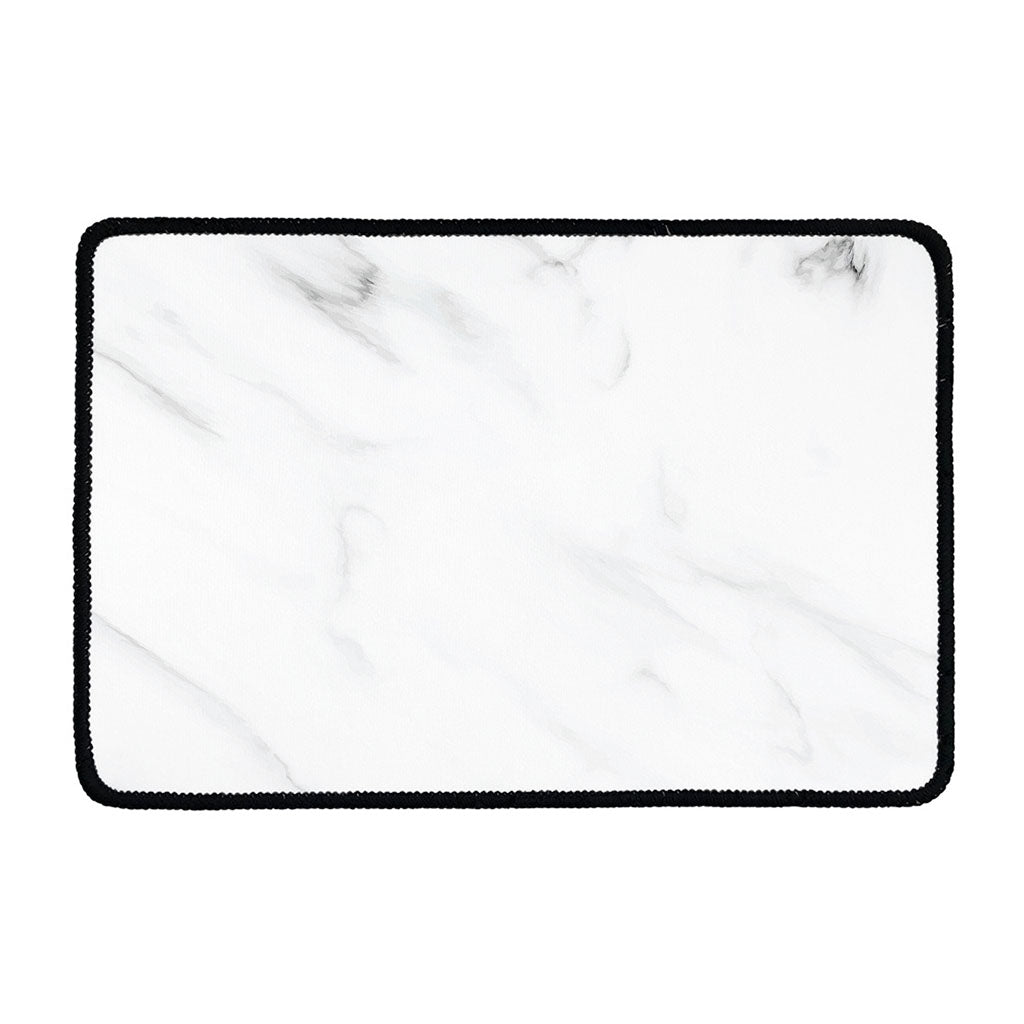 White Marble Print Kitchen Mat