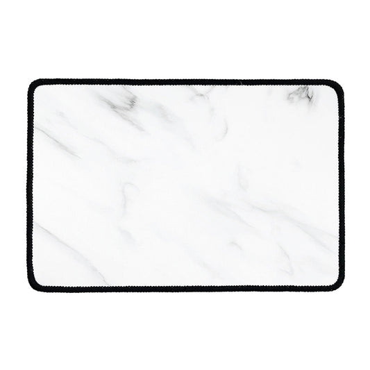 White Marble Print Kitchen Mat