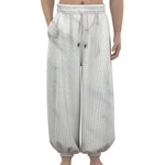 White Marble Print Lantern Pants