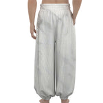 White Marble Print Lantern Pants