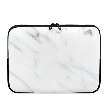 White Marble Print Laptop Sleeve