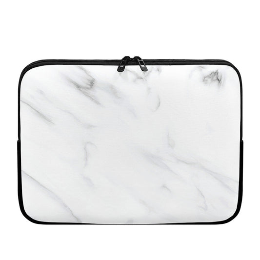 White Marble Print Laptop Sleeve