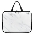 White Marble Print Laptop Sleeve With Handle