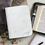 White Marble Print Leather Bible Cover