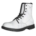White Marble Print Lace-Up Boots