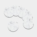 White Marble Print Leather Coaster Set