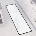 White Marble Print Long Kitchen Mat