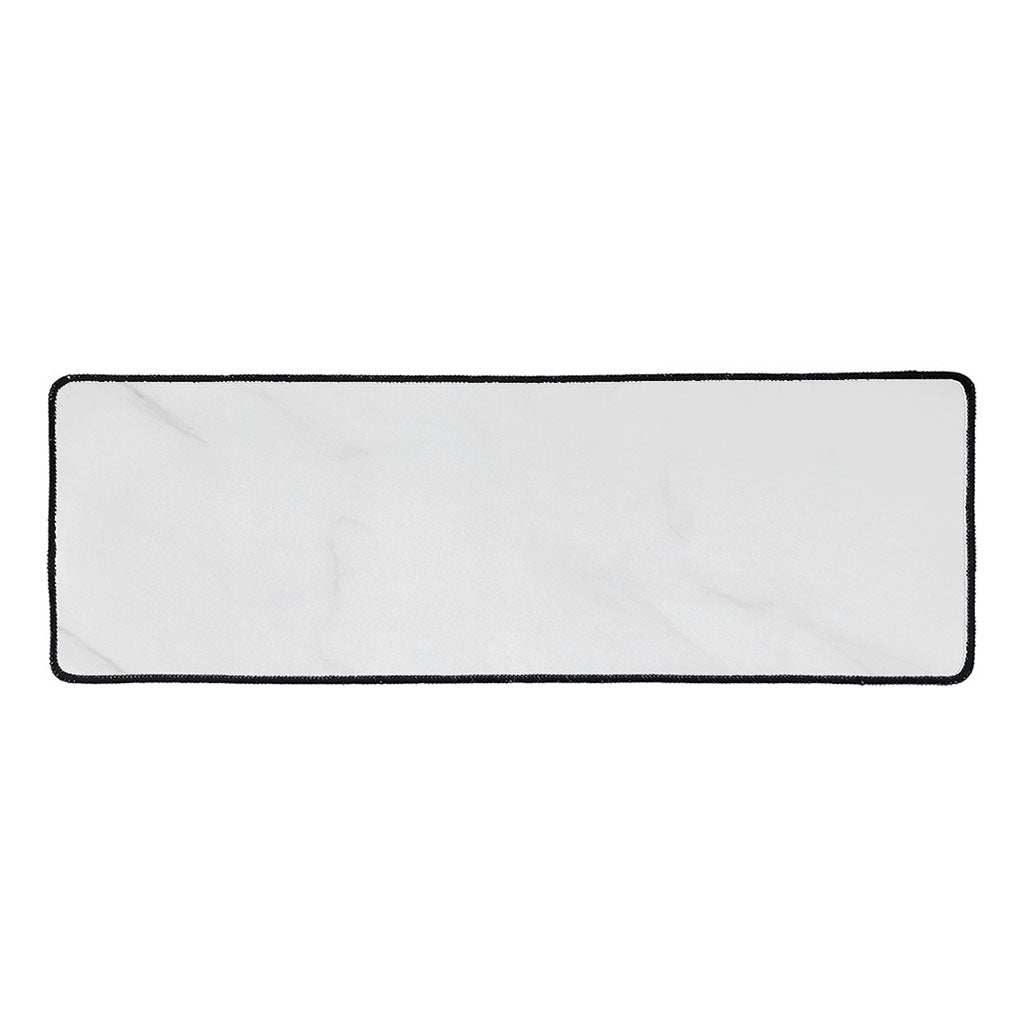 White Marble Print Long Kitchen Mat