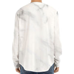 White Marble Print Long Sleeve Baseball Jersey