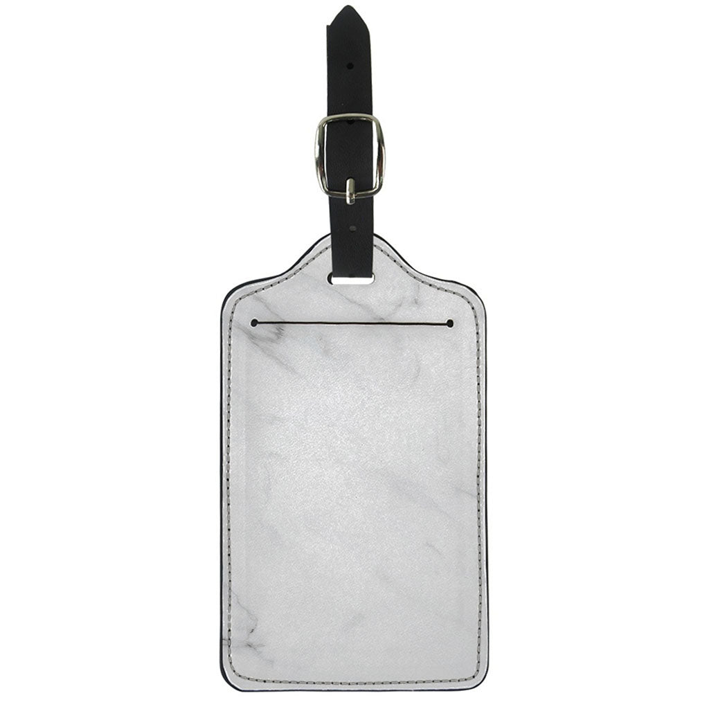 White Marble Print Luggage Tag