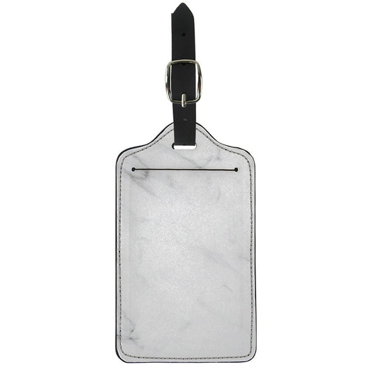 White Marble Print Luggage Tag