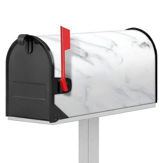 White Marble Print Mailbox Cover