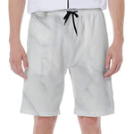 White Marble Print Men's Beach Shorts