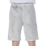 White Marble Print Men's Beach Shorts