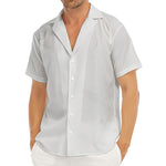 White Marble Print Men's Deep V-Neck Shirt