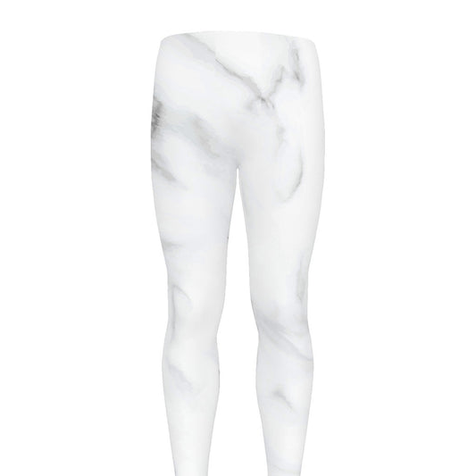 White Marble Print Men's leggings