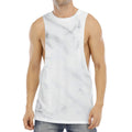 White Marble Print Men's Muscle Tank Top