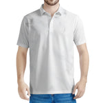 White Marble Print Men's Polo Shirt