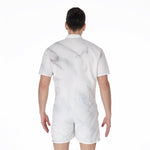 White Marble Print Men's Rompers