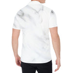 White Marble Print Men's Shirt