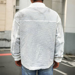 White Marble Print Men's Shirt Jacket