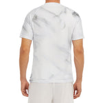 White Marble Print Men's Short Sleeve Rash Guard