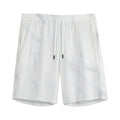 White Marble Print Men's Athletic Shorts