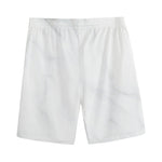 White Marble Print Men's Sports Shorts