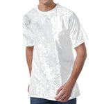 White Marble Print Men's Velvet T-Shirt