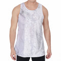 White Marble Print Men's Velvet Tank Top