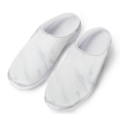 White Marble Print Mesh Casual Shoes