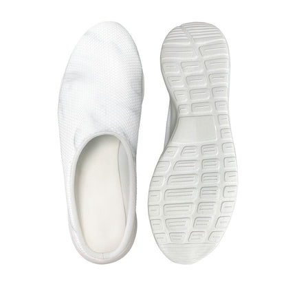 White Marble Print Mesh Casual Shoes