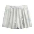 White Marble Print Mesh Shorts