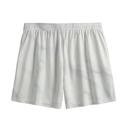 White Marble Print Mesh Shorts