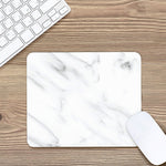 White Marble Print Mouse Pad