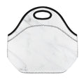 White Marble Print Neoprene Lunch Bag