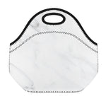 White Marble Print Neoprene Lunch Bag