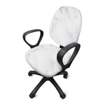 White Marble Print Office Chair Cover