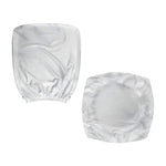 White Marble Print Office Chair Cover
