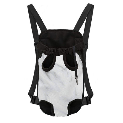 White Marble Print Pet Carrier Backpack