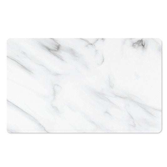 White Marble Print Polyester Doormat