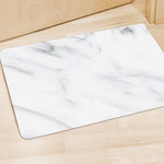 White Marble Print Polyester Doormat