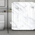 White Marble Print Polyester Shower Curtain