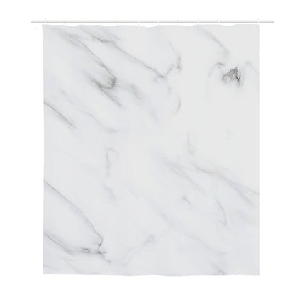 White Marble Print Polyester Shower Curtain